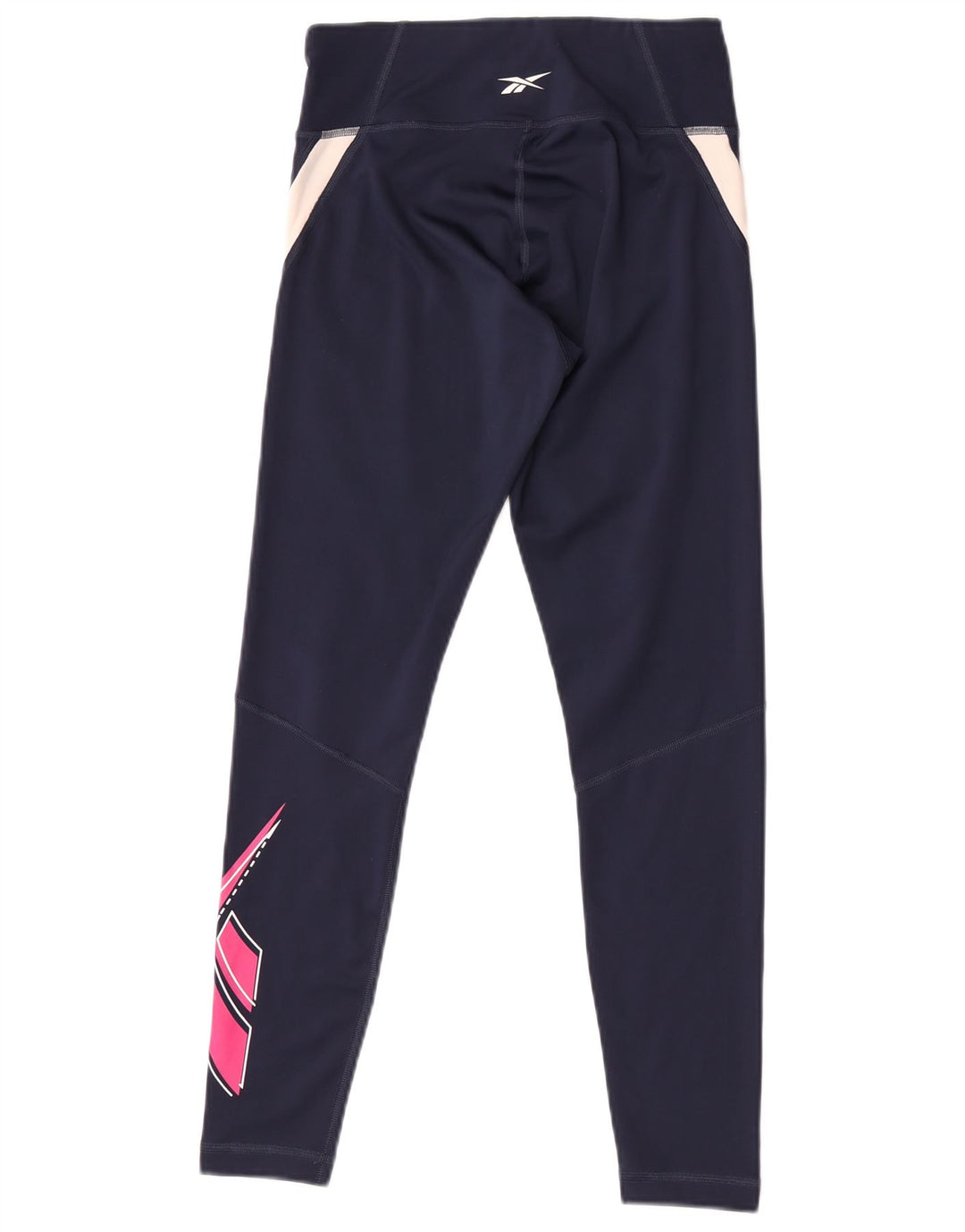 Reebok Grafiske Leggings til kvinder UK 8/10 Small Navy Blue Colourblock