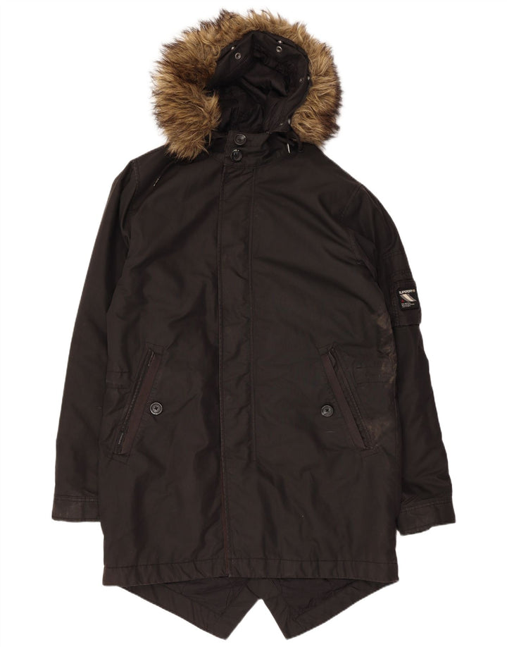 Superdry Parkajakke med hætte til mænd UK 38 Medium Khaki