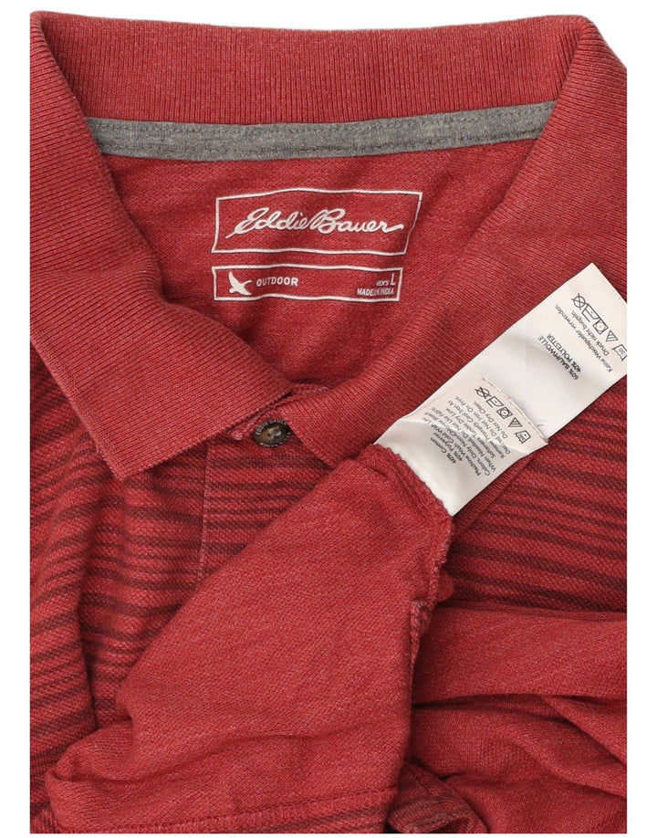EDDIE BAUER Poloshirt til mænd Stor rødstribet bomuld