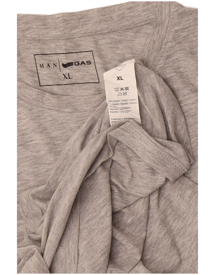 Gas Herre T-Shirt Top XL Grå Bomuld
