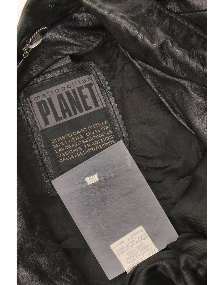 Vintage herre læderjakke IT 50 XL sort læder