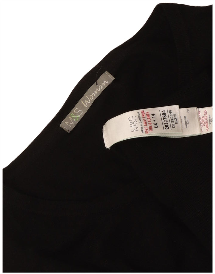 Marks & Spencer Dame Cardigan Sweater UK 14 Medium Black Viscose