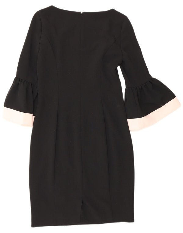 Ralph Lauren Dame 3/4-ærmet Skede Kjole US 0 XS Sort Colourblock