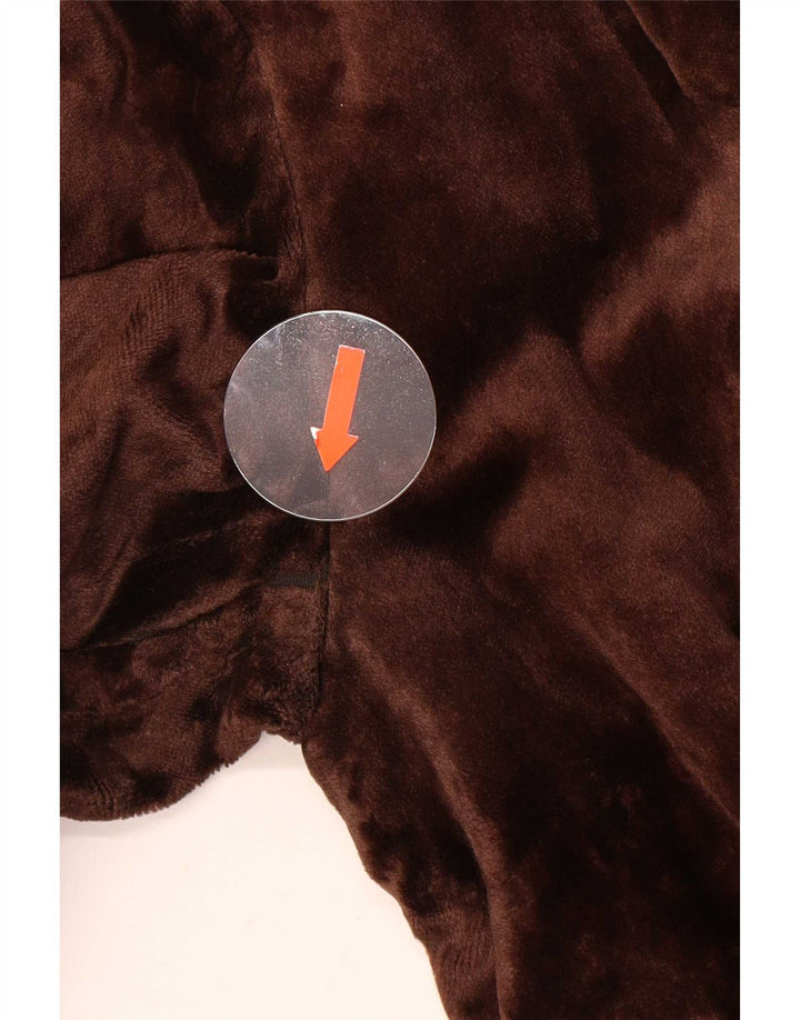 Vintage Dame Velvet Overcoat UK 14 Medium Brown