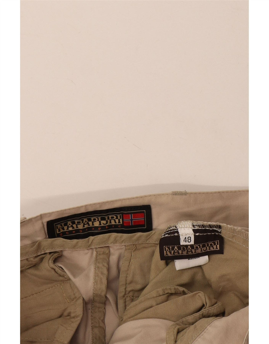 Napapijri Herre Cargo Shorts IT 48 Medium W30 Beige Bomuld