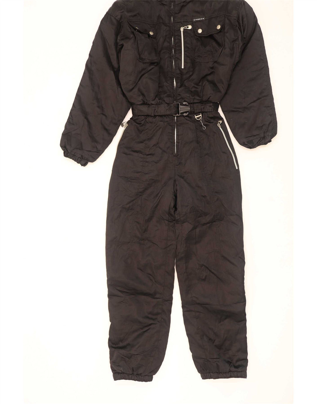Vintage Dame Ski Jumpsuit IT 46 Large Black