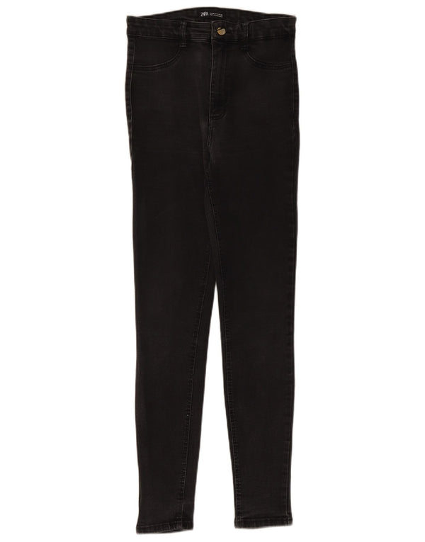 Zara Herre Højtaljede Skinny Jeans EU 38 Small W28 L26 Sort Bomuld