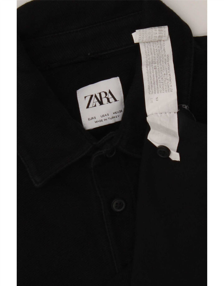 Zara herre polo shirt lille sort bomuld