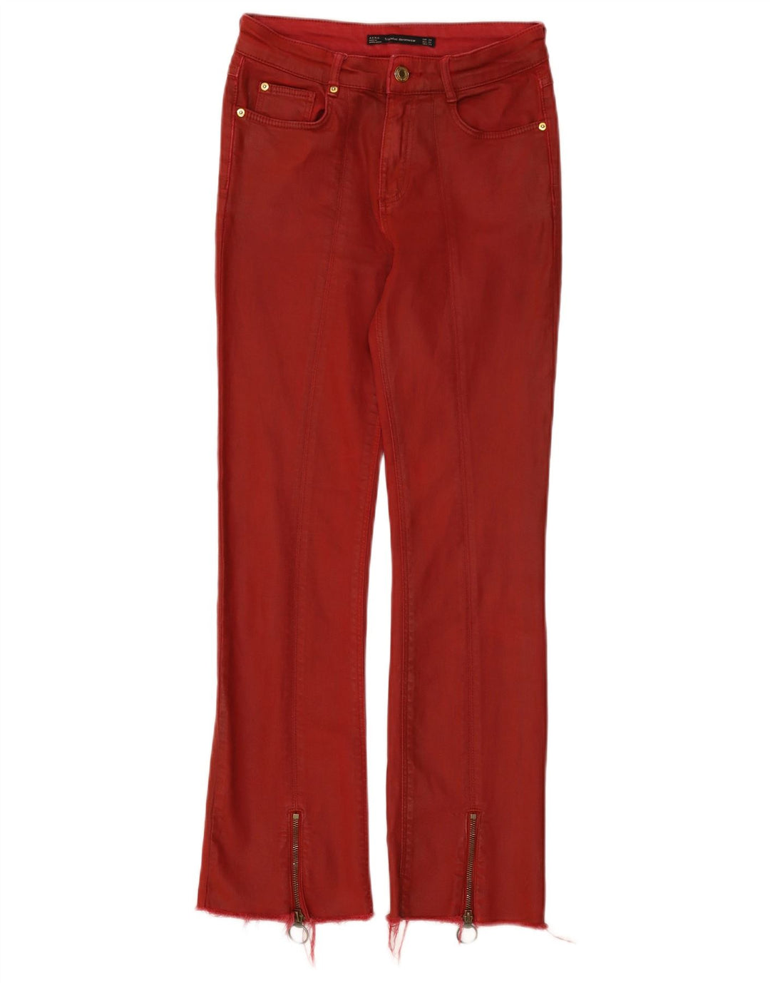 Zara Dame Trafaluc Bootcut Jeans EU 34 2XS W24 L26 Rød