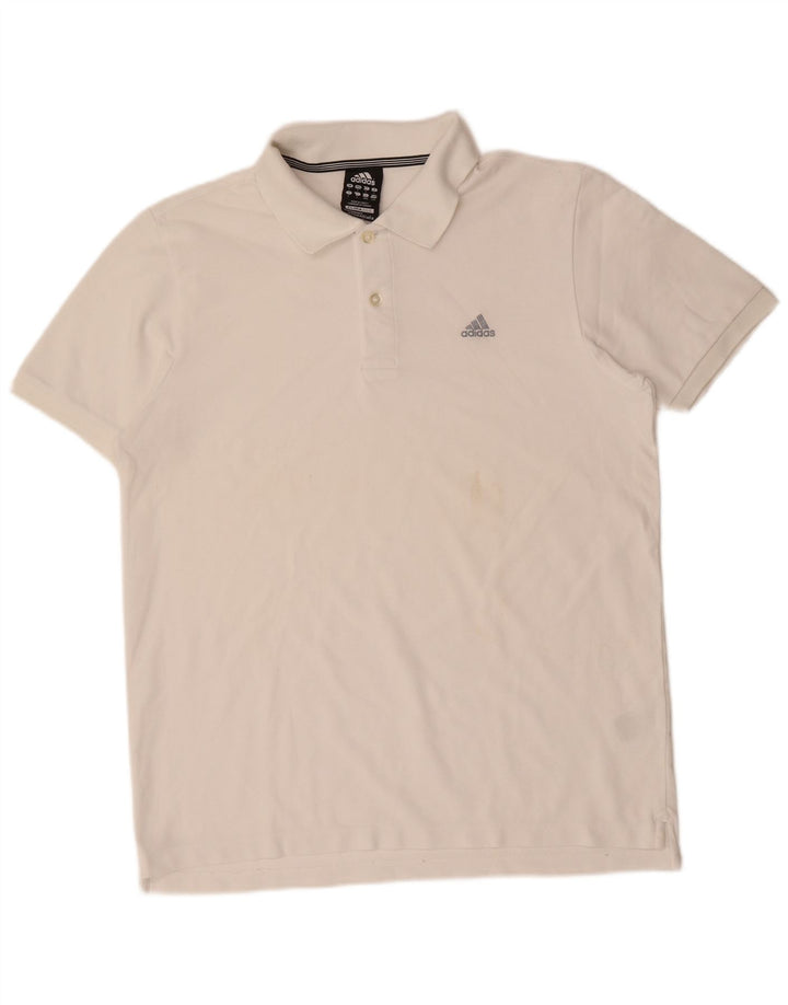 ADIDAS Mens Clima 365 Polo Shirt Large White Cotton
