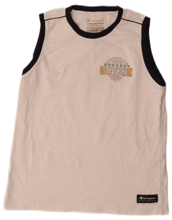Champion Boys Grafisk Vest Top 13-14 år XL Hvid Colourblock Bomuld