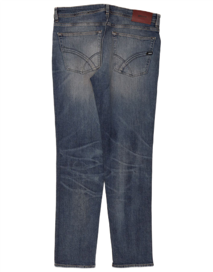 Gas Distressed Slim Jeans til mænd W33 L30 Blå