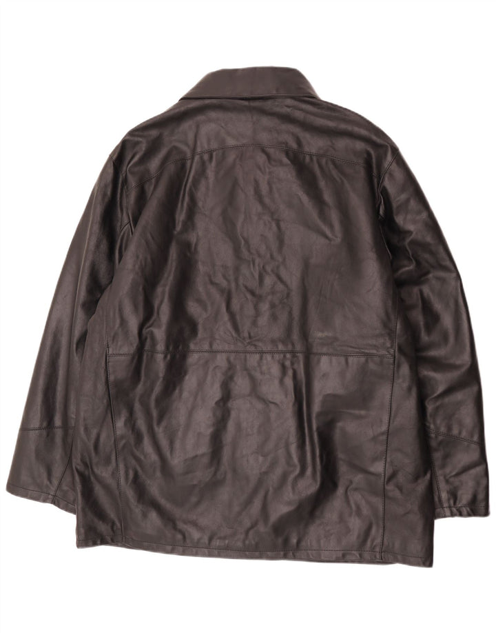 Vintage Herre Læderjakke IT 54 2XL Sort Læder