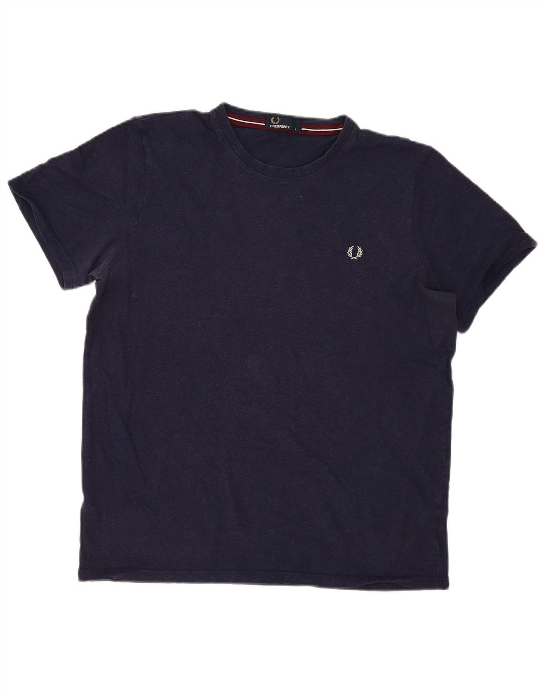 Fred Perry Herre T-shirt Top Stor marineblå bomuld