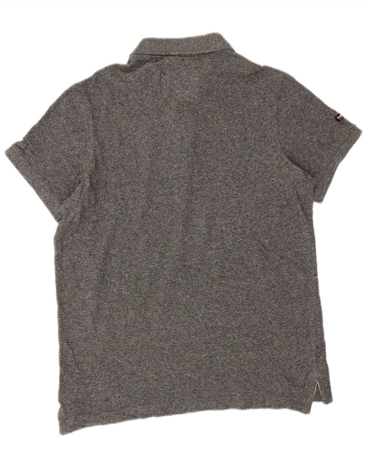 Superdry Mens Polo Shirt 2XL Grey Flecked Cotton