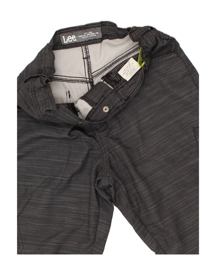LEE Boys Cargo Shorts 11-12 Years W26  Grey Pinstripe Polyester Vintage Lee and Second-Hand Lee from Messina Hembry 