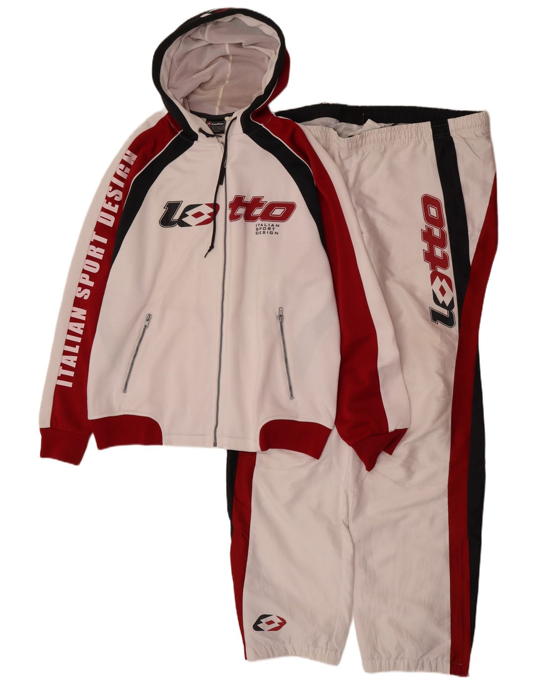 Lotto Herre grafisk hel træningsdragt 2XL Hvid Colourblock Polyester
