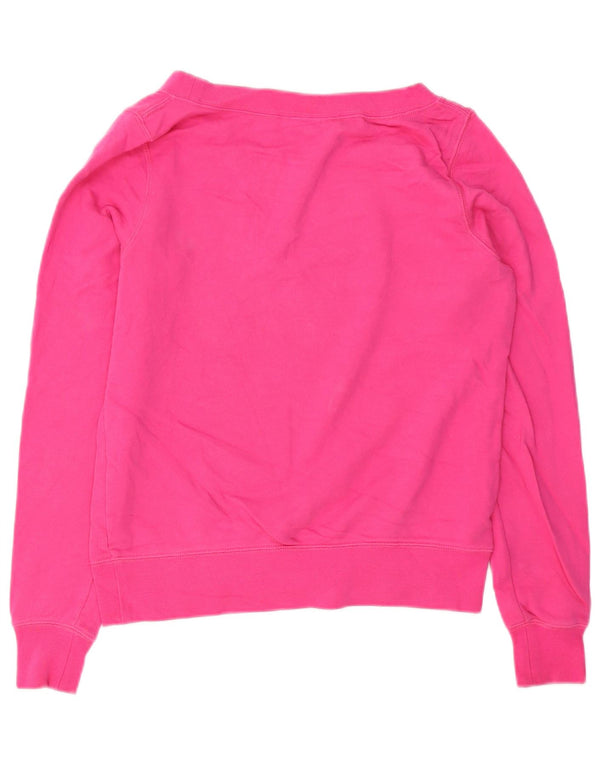 Nike Dame Grafisk Sweatshirt Jumper UK 14 Medium Pink Bomuld