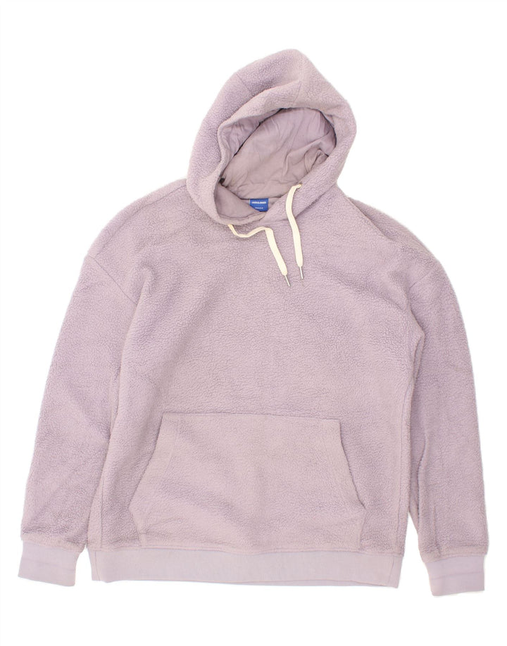 JACK & JONES Mens Hooded Fleece Jumper 2XL Purple Polyester Vintage Jack & Jones and Second-Hand Jack & Jones from Messina Hembry 