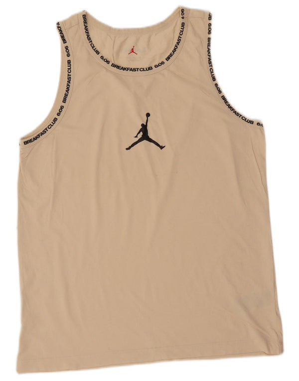 Jordan Herre Dri Fit Grafisk Vest Top Medium Beige Bomuld