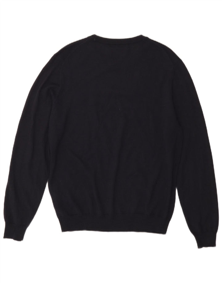 Replay Herre Crew Neck Jumper Sweater Medium Navy Blue Merino Wool