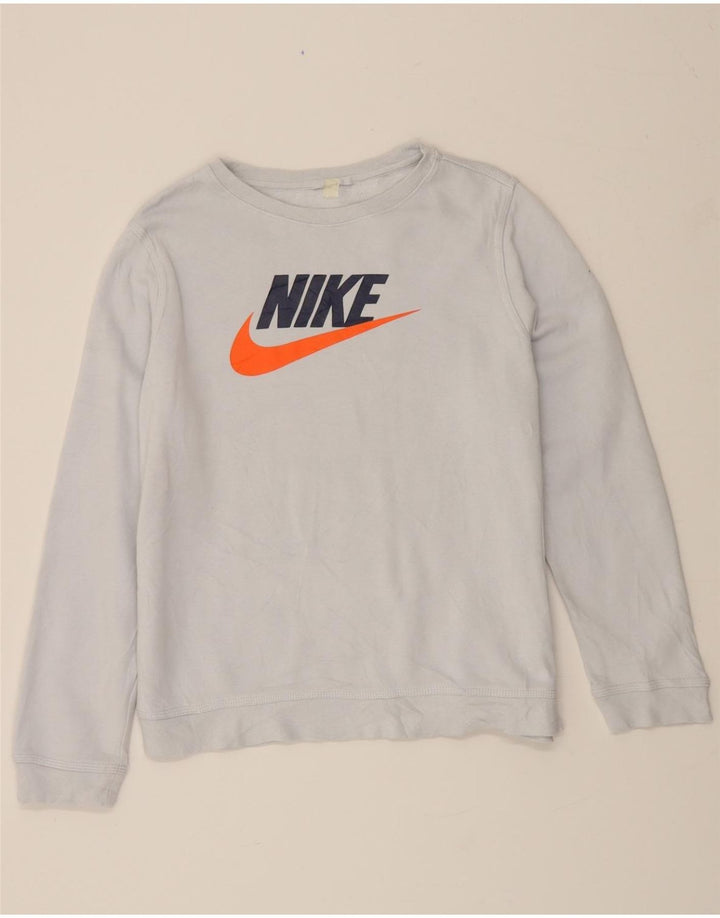 NIKE Womens Graphic Sweatshirt Jumper UK 18 XL Blue Cotton Vintage Nike and Second-Hand Nike from Messina Hembry 
