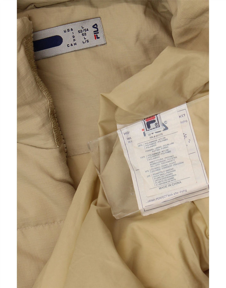 Fila Herre Polstret Frakke UK 40 Stor Beige Nylon