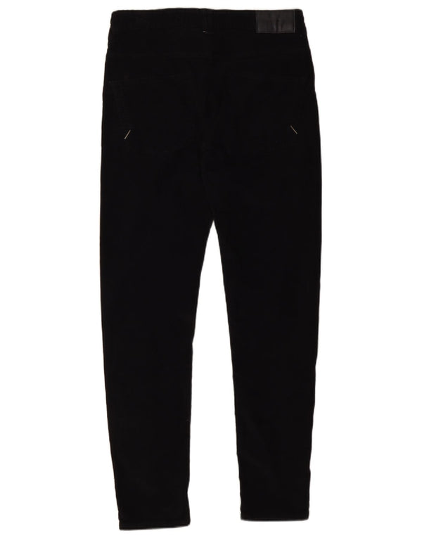 Zara Herre Skinny Corduroy Bukser EU 38 Small W30 L30 Sort Bomuld