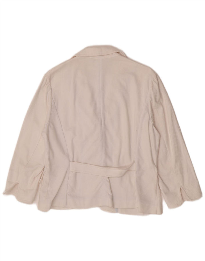Marks & Spencer Dame 3/4 ærmer 2-knaps blazerjakke UK 14 Medium White