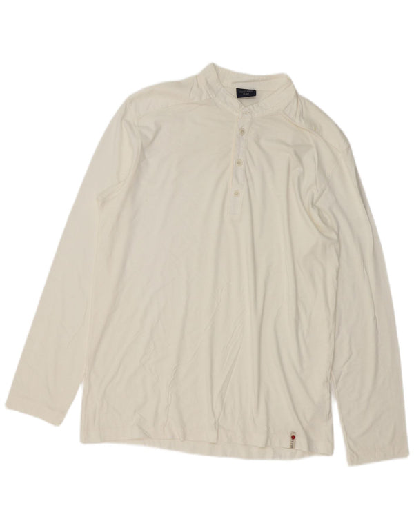 Trussardi Langærmet herre poloshirt XL hvid bomuld