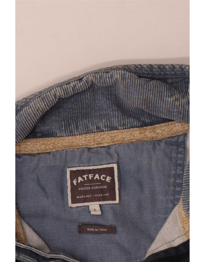Fat Face Herre Zip Neck Sweatshirt Jumper Stor Grå Bomuld