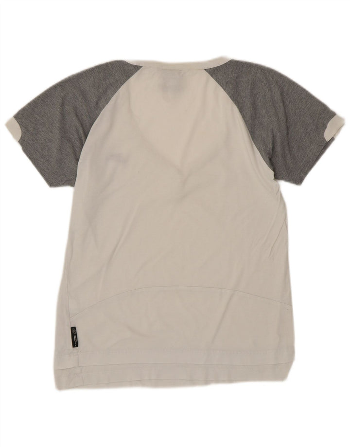 NIKE Womens T-Shirt Top UK 10/12 Medium White Colourblock Cotton