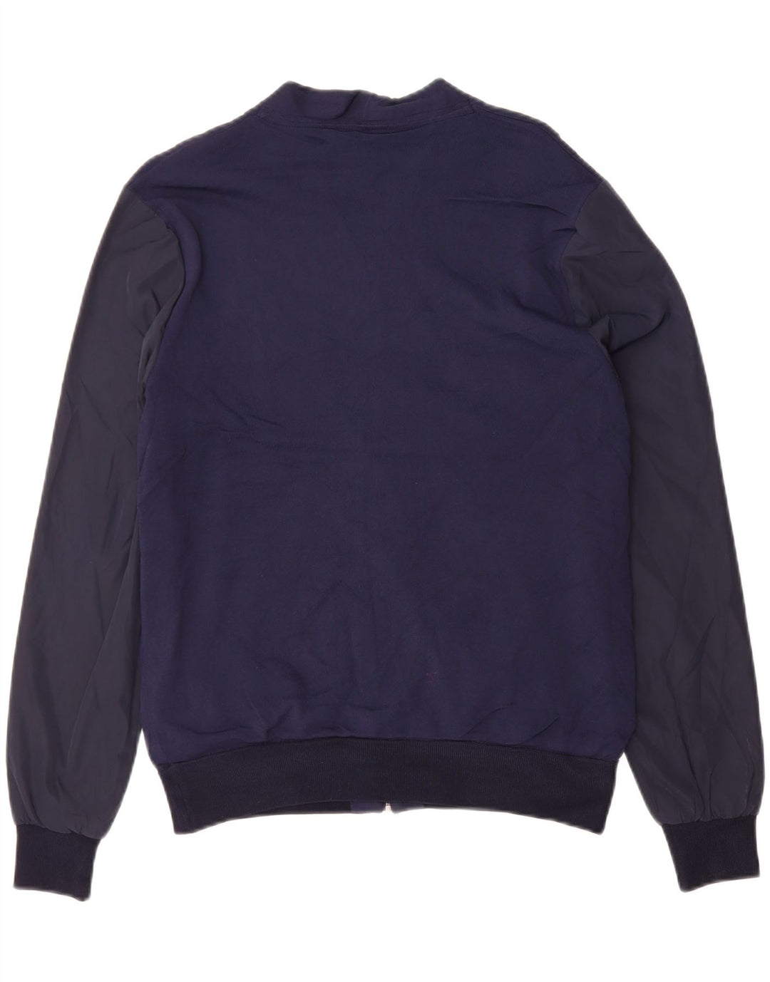 ZARA Mens Bomber Jacket UK 38 Medium Navy Blue Polyester