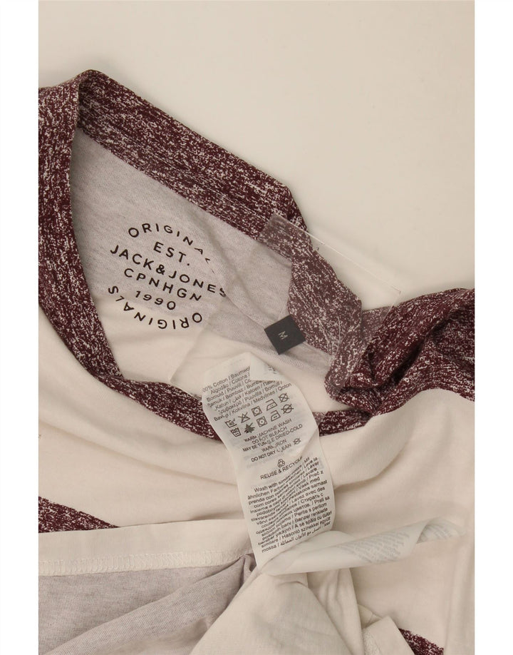 Jack & Jones herre T-shirt top mellem hvid stribet bomuld