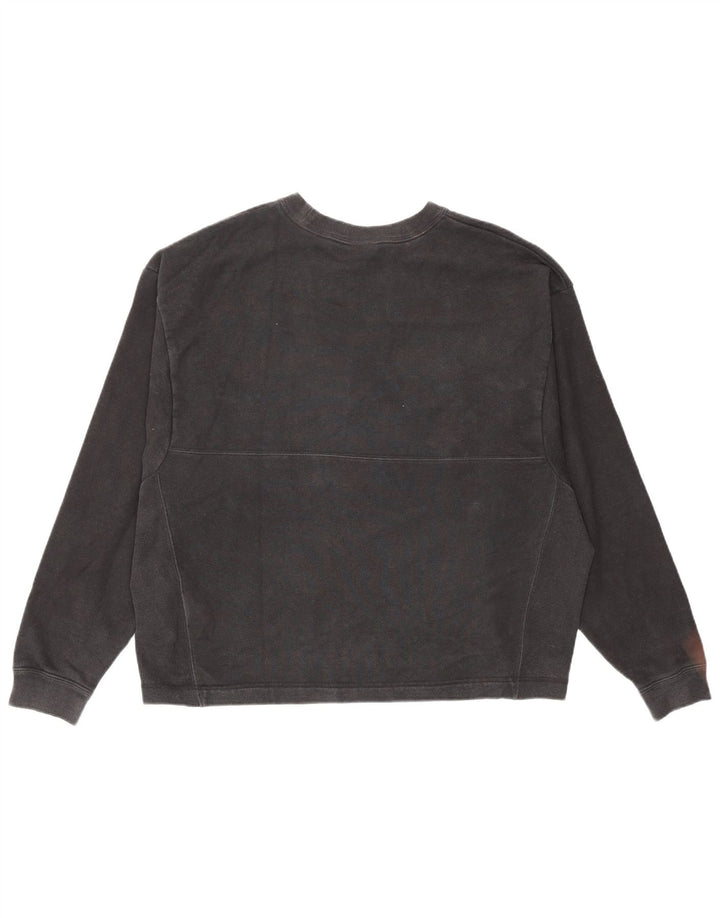 Nike Dame Oversized Sweatshirt Jumper UK 14 Medium Sort Bomuld