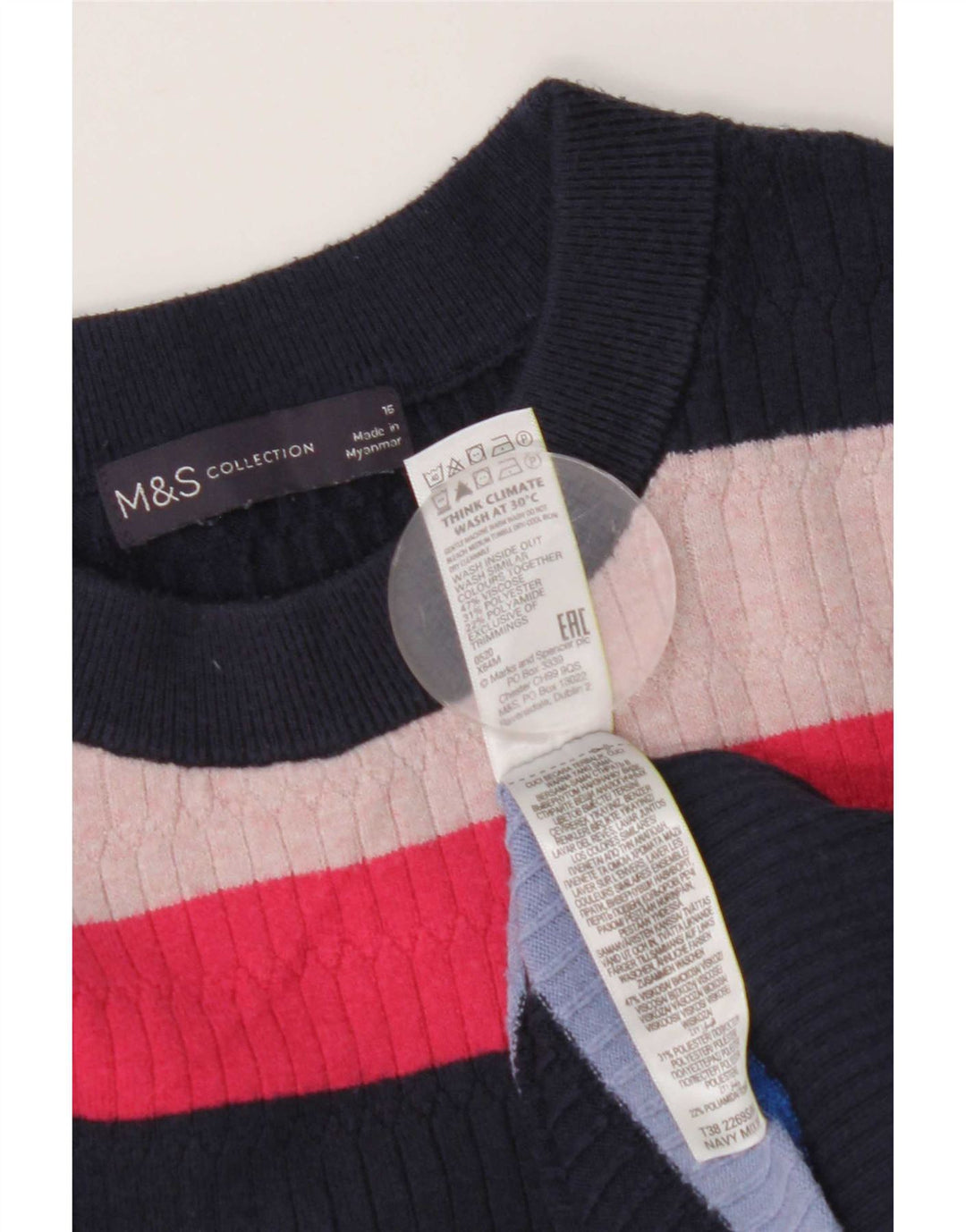 Marks & Spencer Dame sweater med rund hals DK 16 Stor Flerfarvet