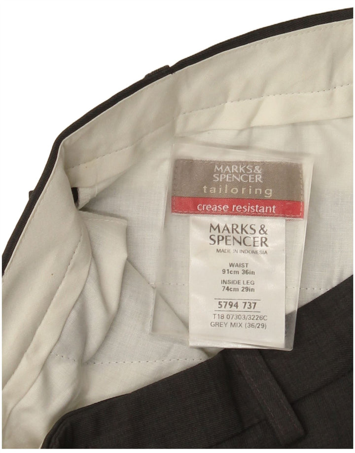 Marks & Spencer Herre Pegged Suit Bukser W36 L29 Grå Polyester