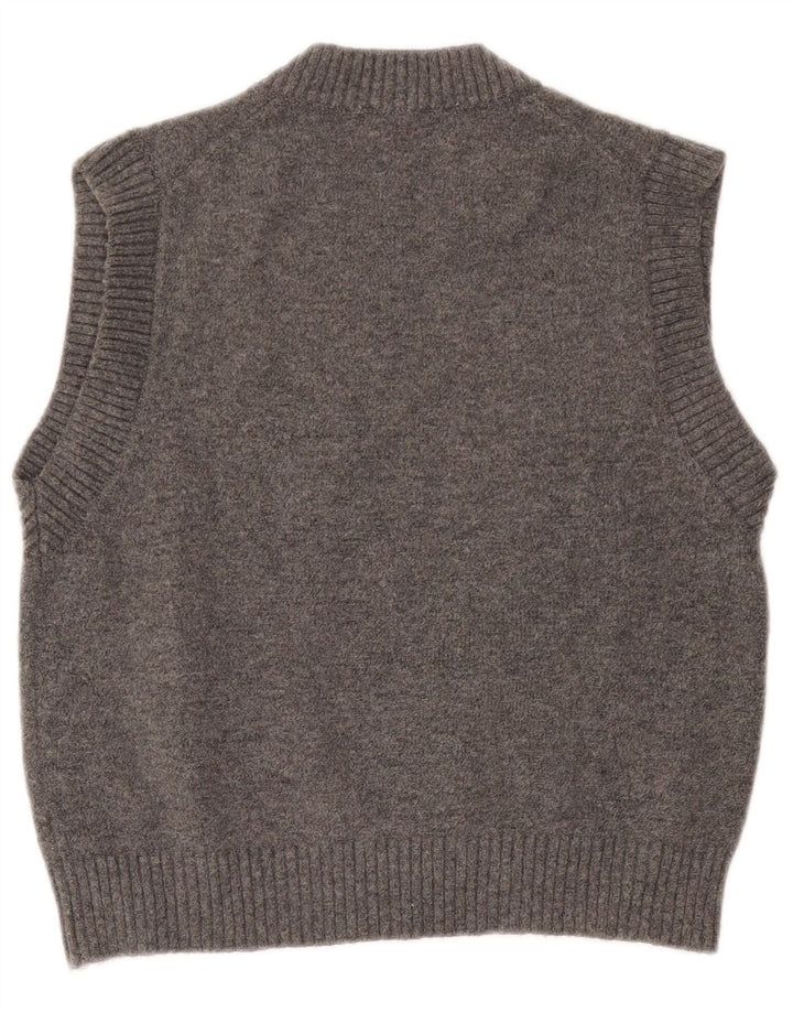 Zara Dame Vest Tank Top UK 14 Medium Grå Polyester