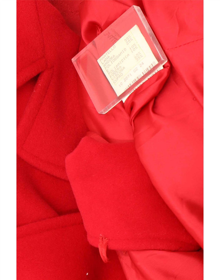 Laura Biagiotti Dame Oversized Dobbeltradet Frakke IT 50 XL Rød Uld