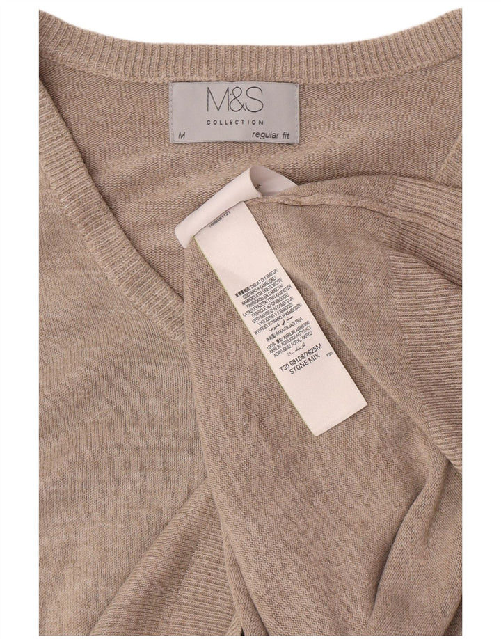 Marks & Spencer Herre Regular Fit V-hals sweater Medium Beige Flecked