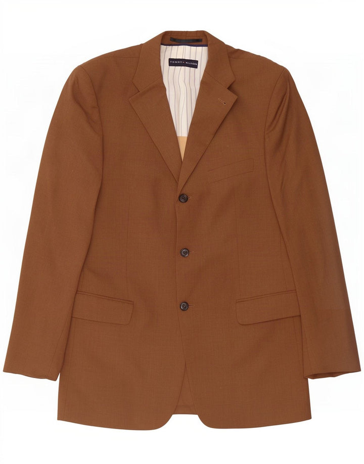 Tommy Hilfiger Herre 3-knaps blazerjakke IT 50 Stor Beige Uld