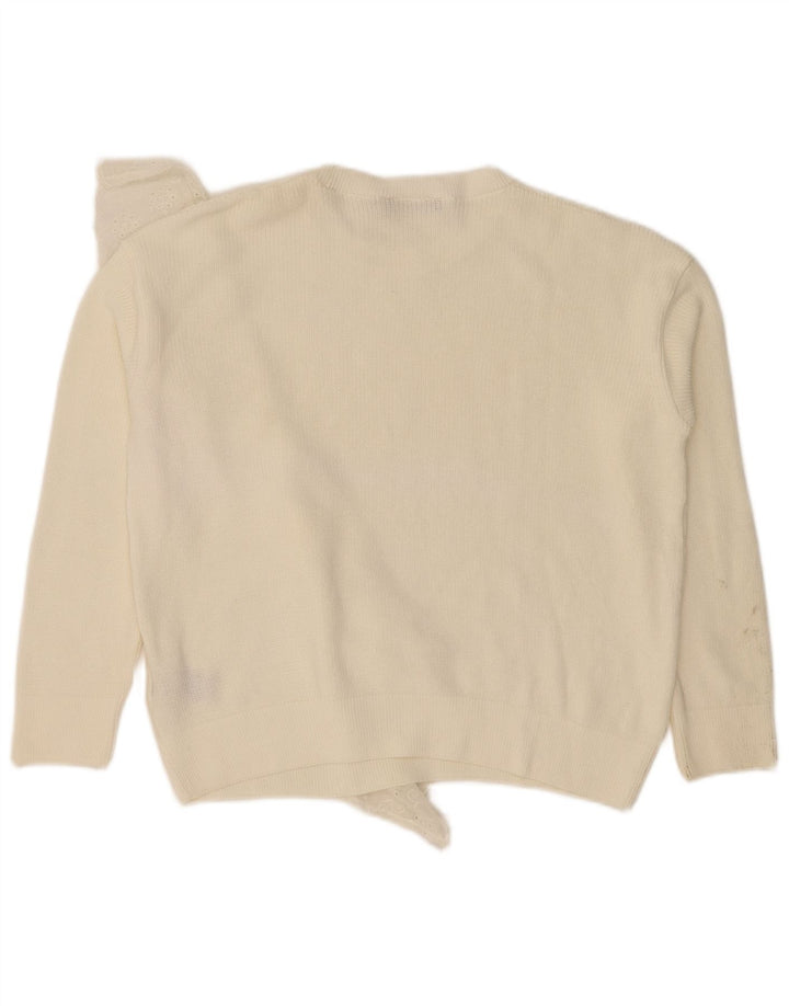 Marks & Spencer Dame Boat Neck Jumper Sweater UK 12 Medium White
