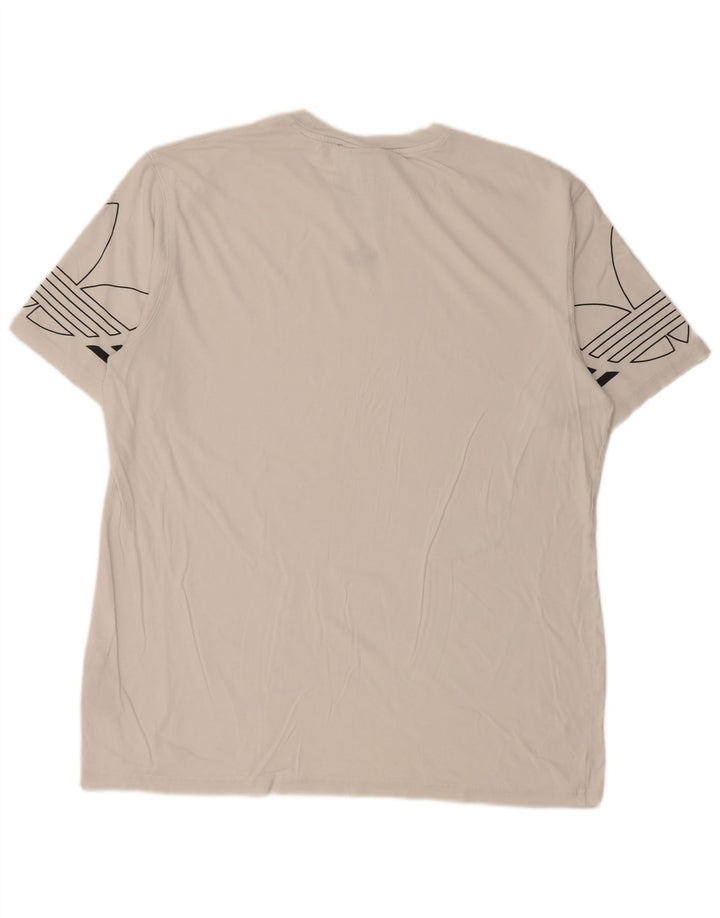 Adidas Grafisk T-shirt top til mænd, stor hvid bomuld