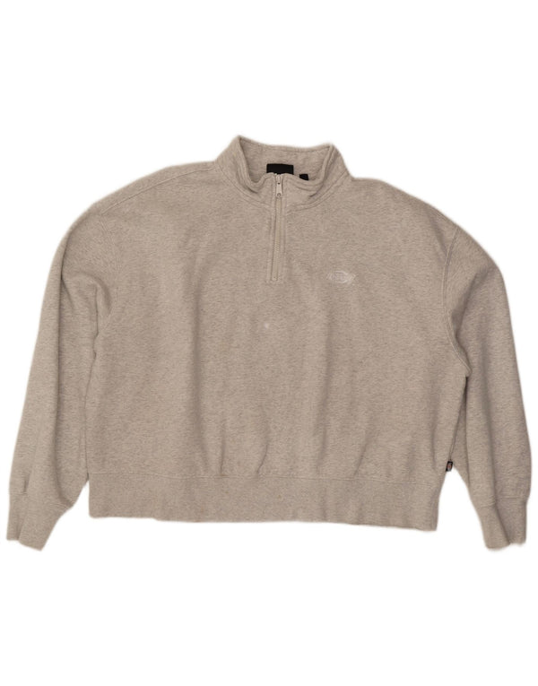 DICKIES Dame sweatshirt med lynlås i overstørrelse UK 18 XL Grå Bomuld