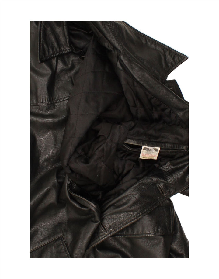 ST. BERNARD Mens Leather Jacket UK 42 XL Black Leather Vintage St. Bernard and Second-Hand St. Bernard from Messina Hembry 