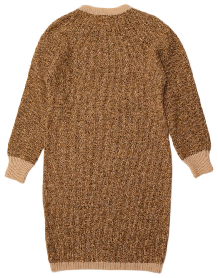 ELLE ERRE Langærmet sweaterkjole til kvinder IT 42 Medium Brun Uld