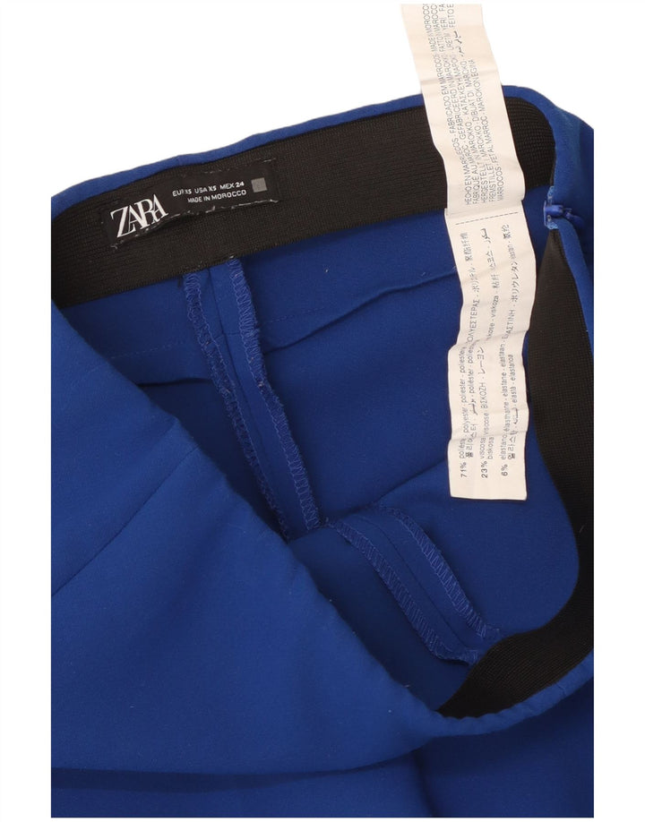 Zara Dame Bootcut Casual Bukser XS W24 L26 Blå Polyester
