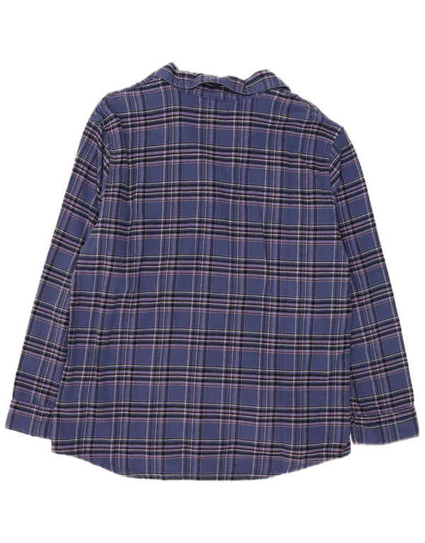 Tommy Hilfiger Dame Flanellskjorte UK 18 XL Marineblå Ternet Bomuld