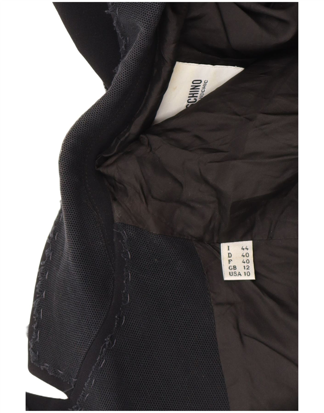 Moschino Dame Cheap and Chic Blazer Jacket UK 12 Medium Black Rayon