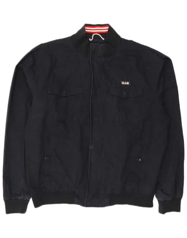 Slam Herre Bomber Jacket UK 46 3XL Navy Blue Cotton